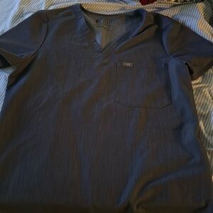 Figs Heather Denim scrub top